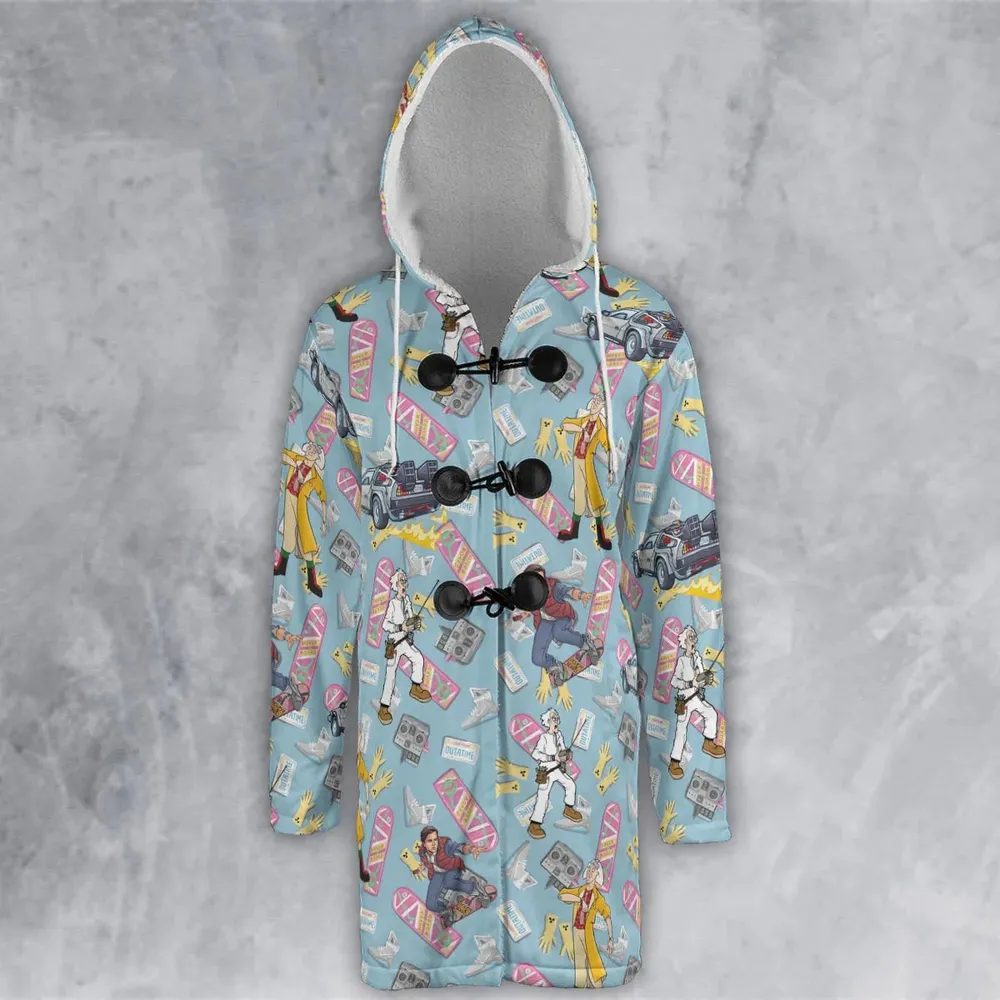 Marty McFly Dr. Emmett Brown Back To The Future Hooded Cloak Coat - 2