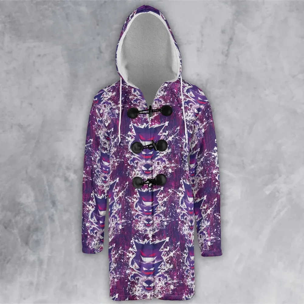 Ghostly Evolution Ghastly Haunter Gengar Pokemon Hawaiian Hooded Cloak Coat - 2