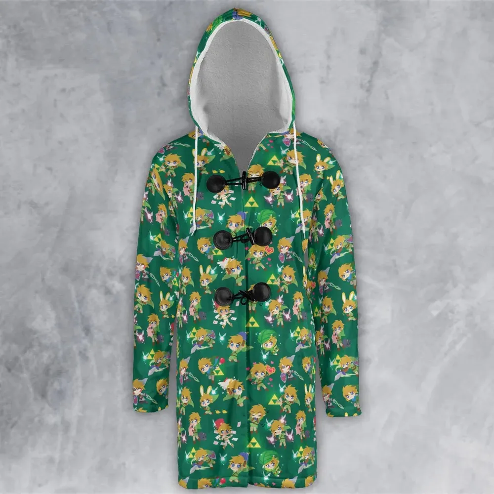 Cute Link Posing The Legend Of Zelda Hooded Cloak Coat - 2
