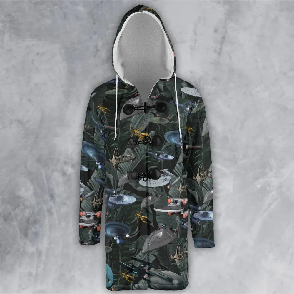 Star Trek Spaceship Pattern Hooded Cloak Coat - 2