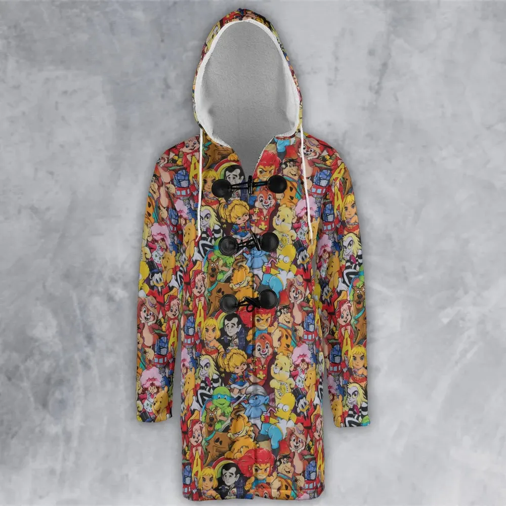 Old Cartoon Characters Hooded Cloak Coat - 2