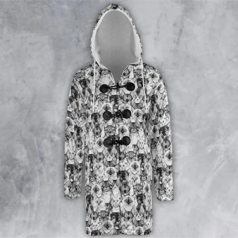 Just Cats Hooded Cloak Coat - 2