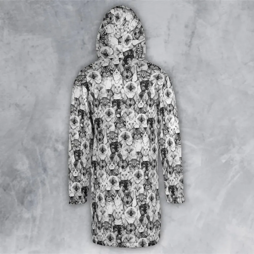 Just Cats Hooded Cloak Coat - 3