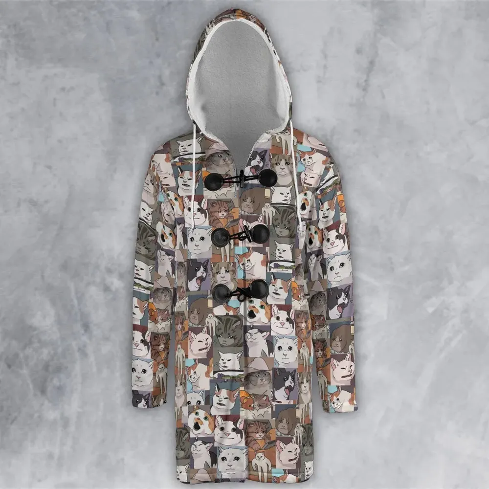 Funny Cat Internet Meme Hooded Cloak Coat - 2
