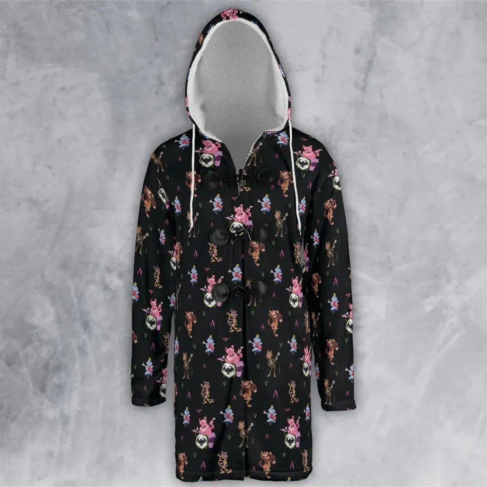 Monsters Cereal Pattern Hooded Cloak Coat - 2