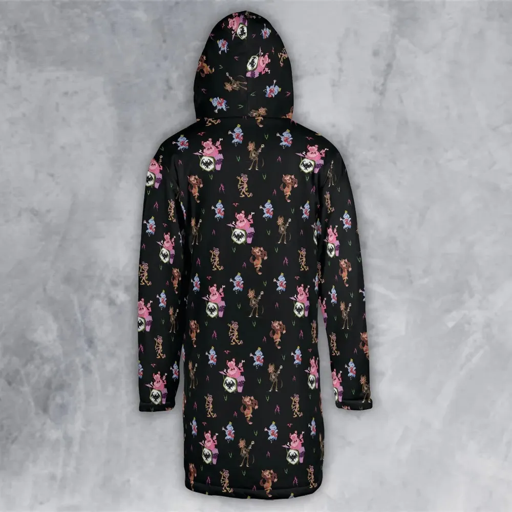 Monsters Cereal Pattern Hooded Cloak Coat - 3