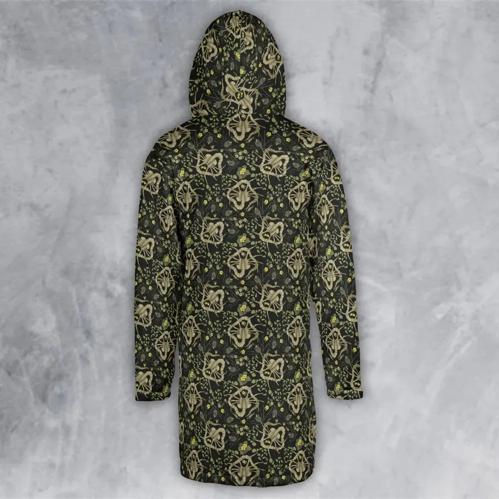 Facehugger Flower Pattern Alien Hooded Cloak Coat - 3