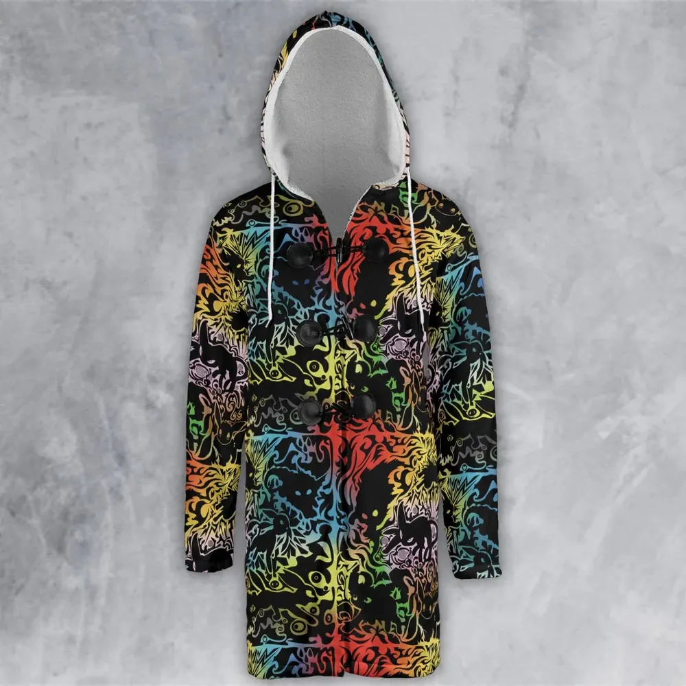 Eevee Pokemon Black Hooded Cloak Coat - 2