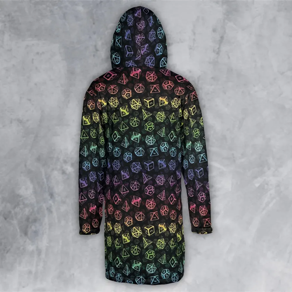 DnD Rainbow Dice Set Pattern Hooded Cloak Coat - 3