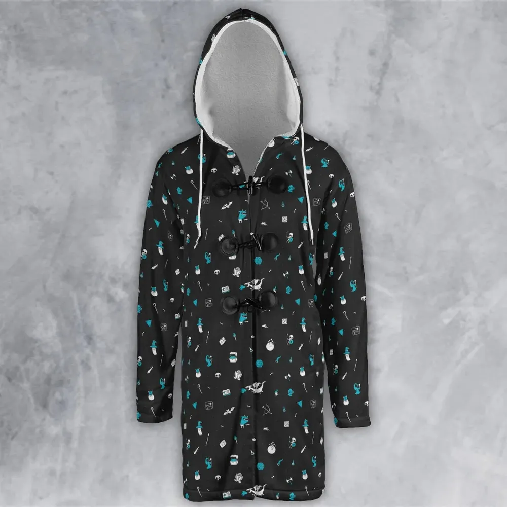 DnD Pattern Hooded Cloak Coat - 2