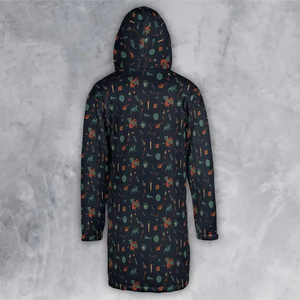 DnD Items and Monsters Pattern Hooded Cloak Coat - 3