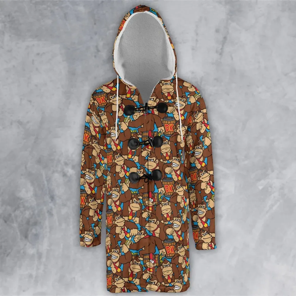 Donkey Kong Pattern Hooded Cloak Coat - 2