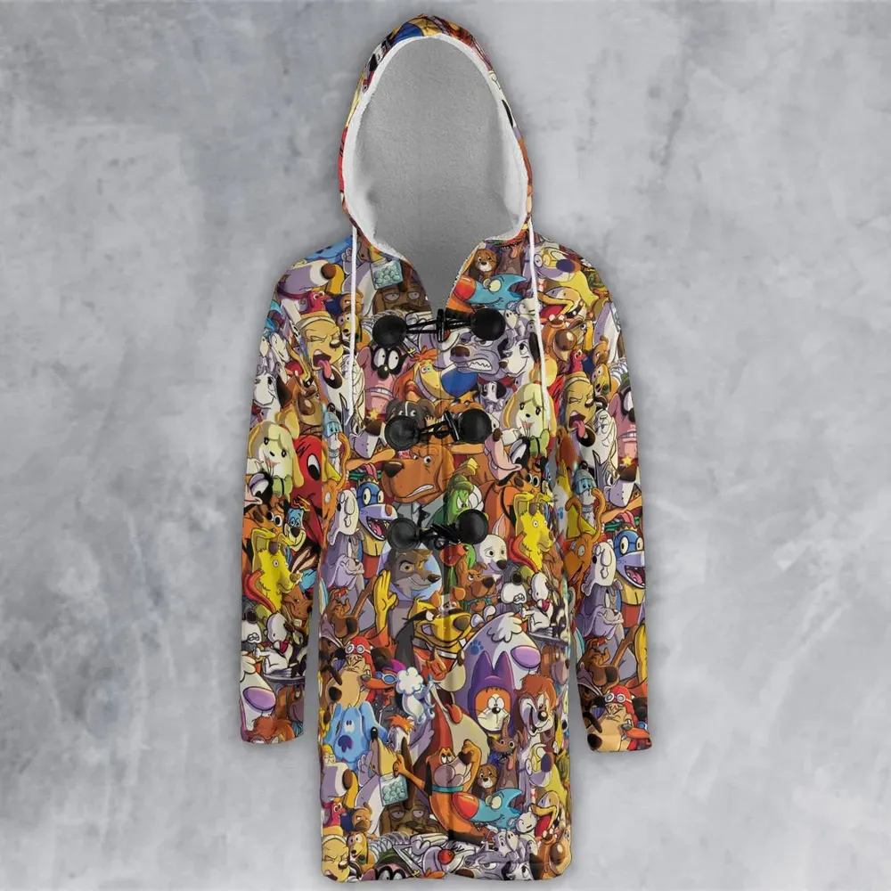 Dogs From Famous Cartoons Hooded Cloak Coat - 2
