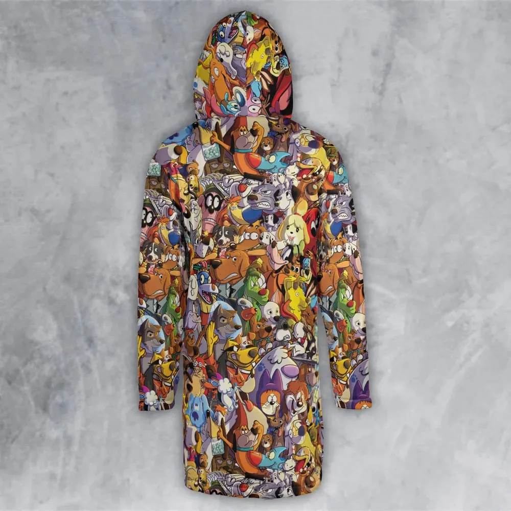 Dogs From Famous Cartoons Hooded Cloak Coat - 3