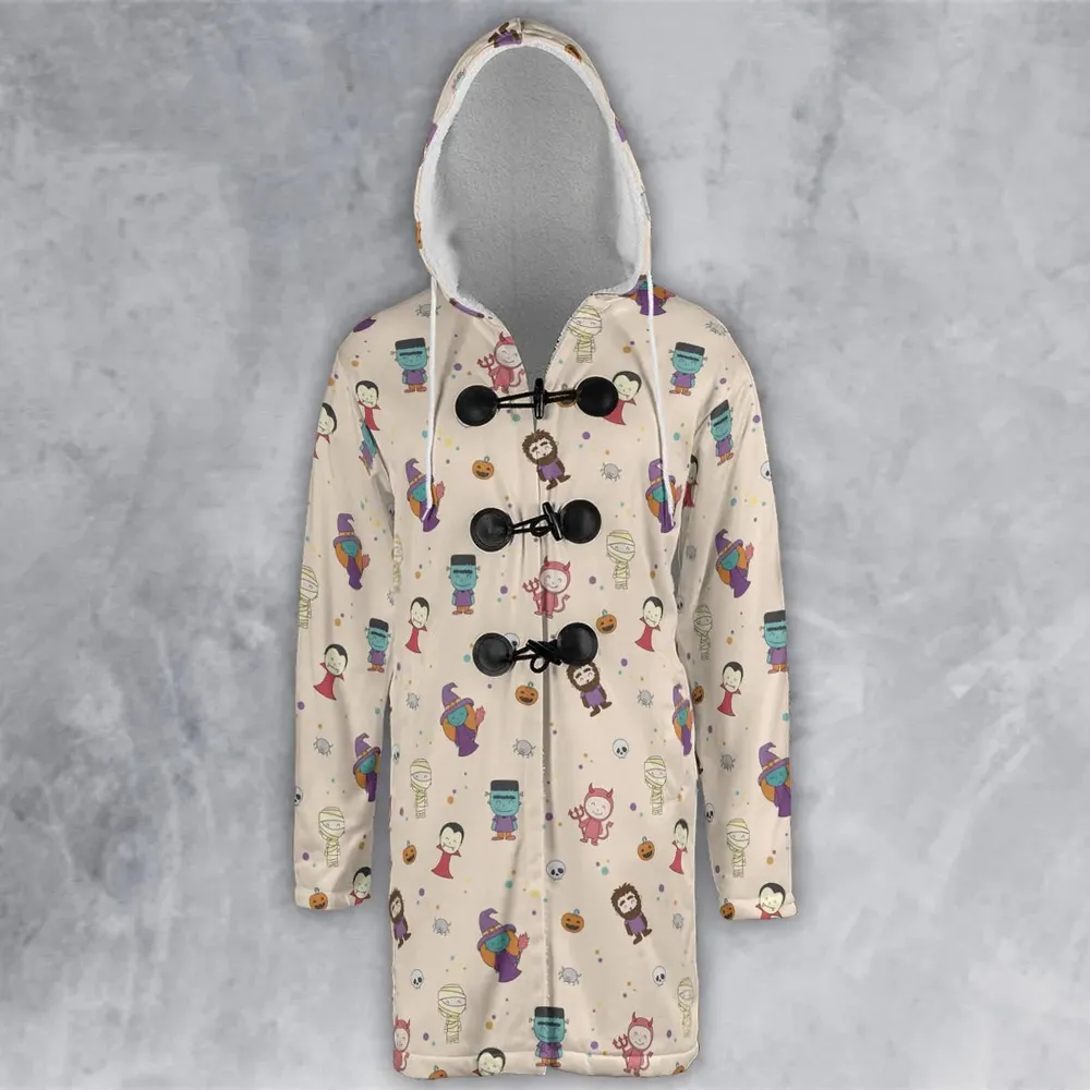 Cute Halloween Characters Pattern Hooded Cloak Coat - 2