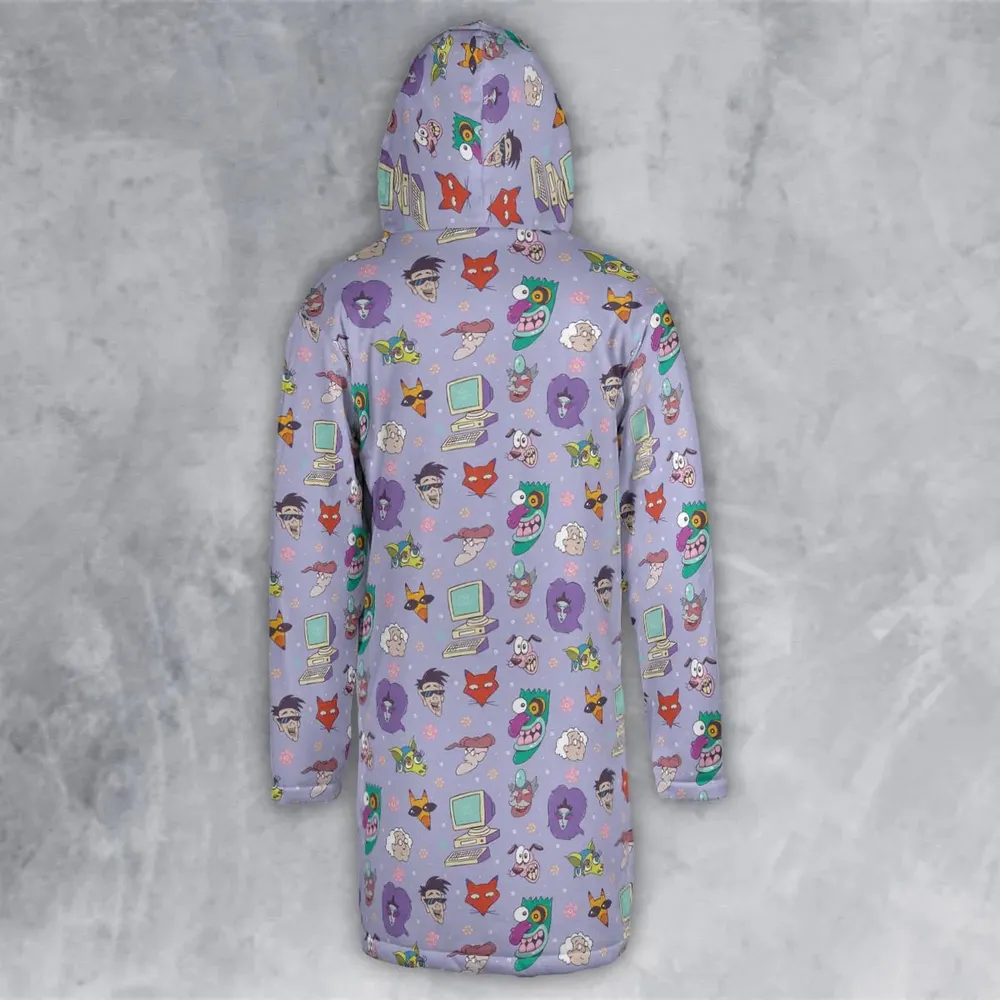 Courage the Cowardly Dog Characters Pattern Hooded Cloak Coat - 3