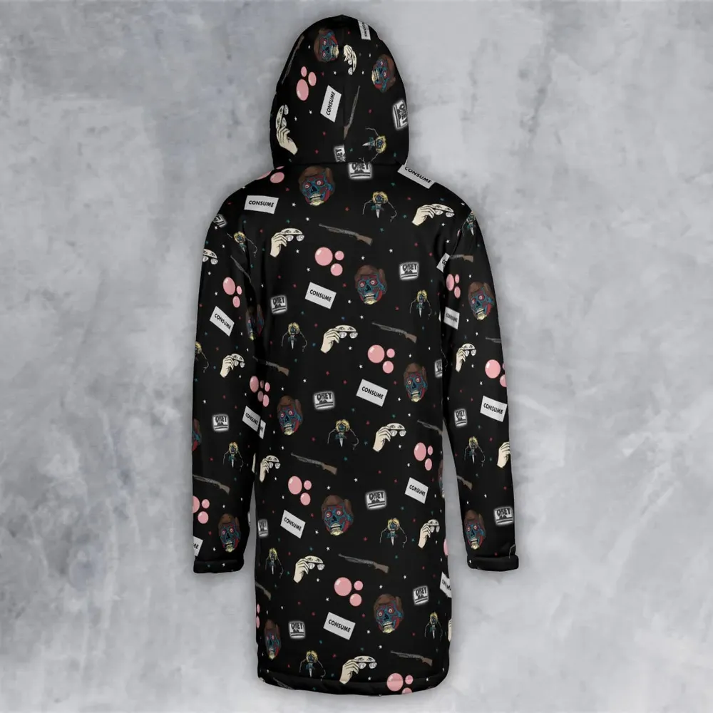 Consume They Live Patterns Hooded Cloak Coat - 3