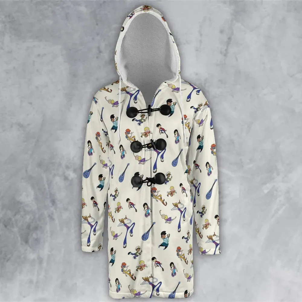 Class Of 3000 Characters Pattern Hooded Cloak Coat - 2