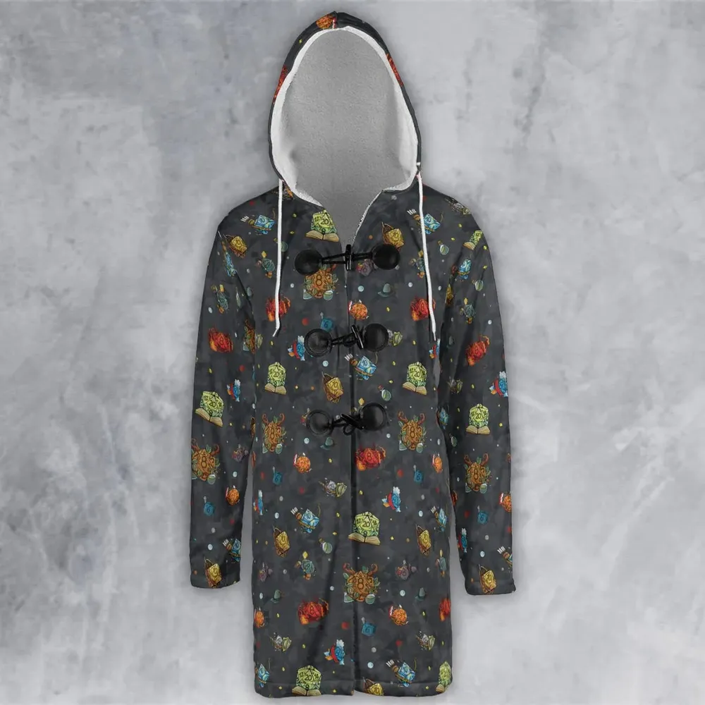 Class Dices DND Pattern Hooded Cloak Coat - 2