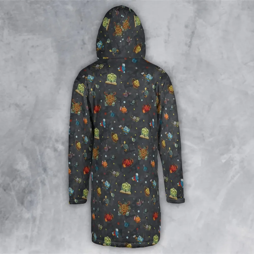 Class Dices DND Pattern Hooded Cloak Coat - 3