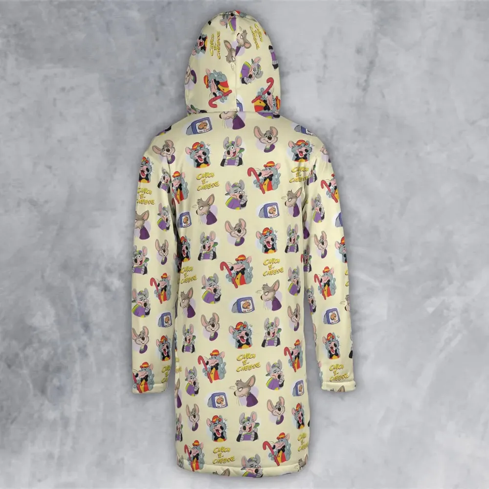 Chuck E. Cheese Pattern Hooded Cloak Coat - 3