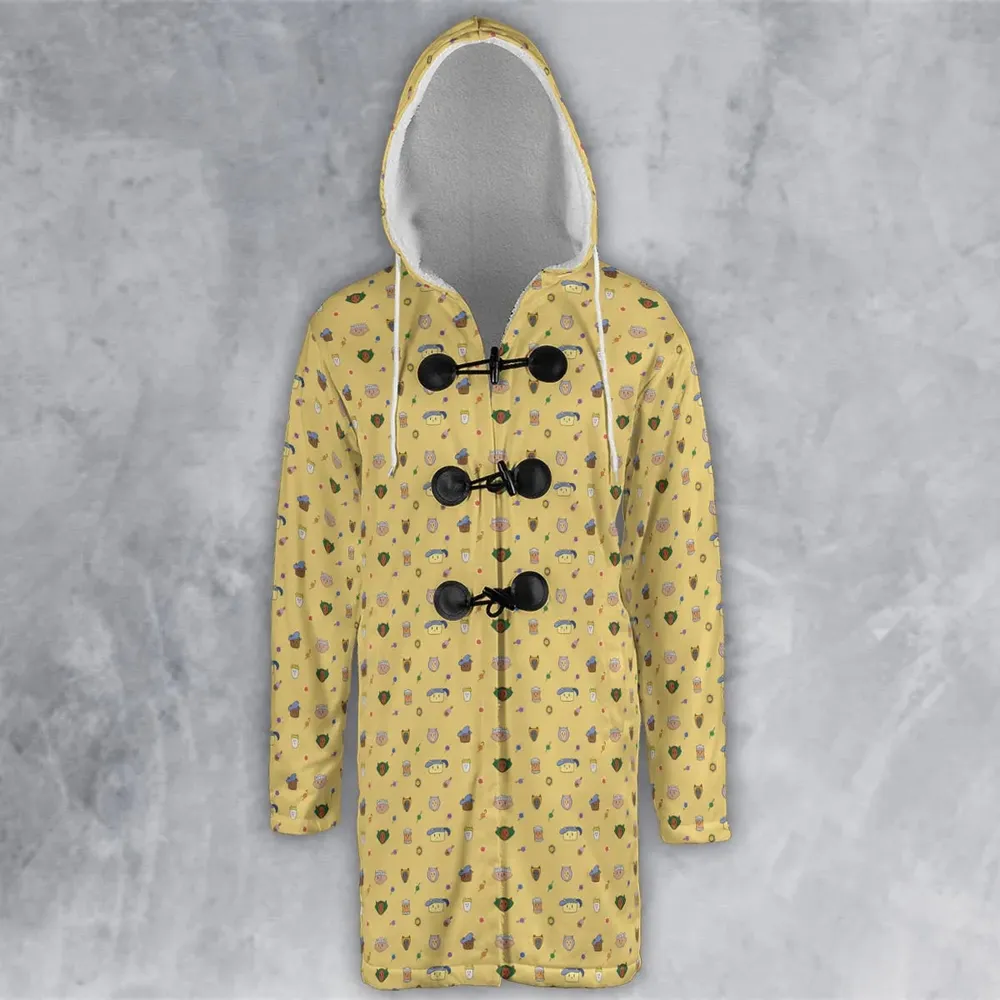 Cat DND Classes Pattern Hooded Cloak Coat - 2