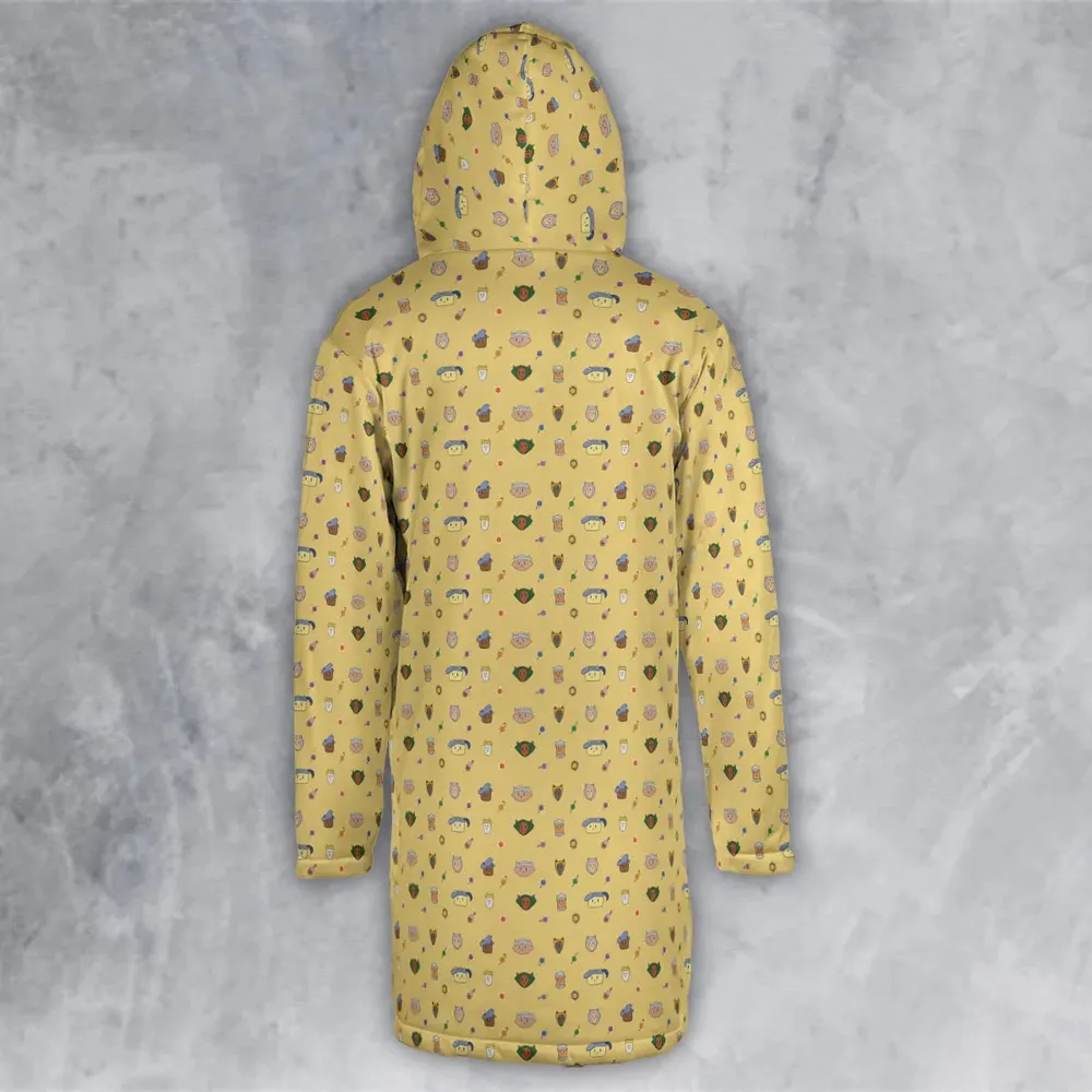 Cat DND Classes Pattern Hooded Cloak Coat - 3