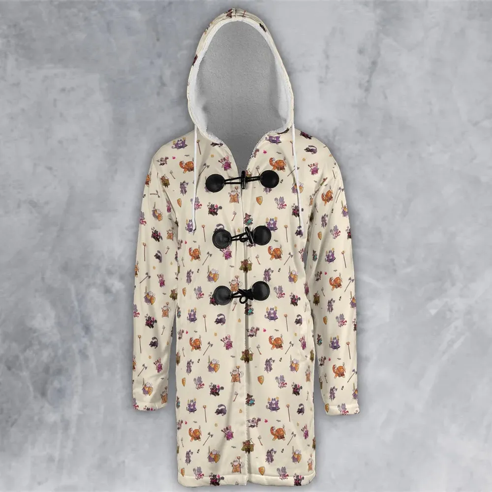 Cats In DnD Pattern Hooded Cloak Coat - 2