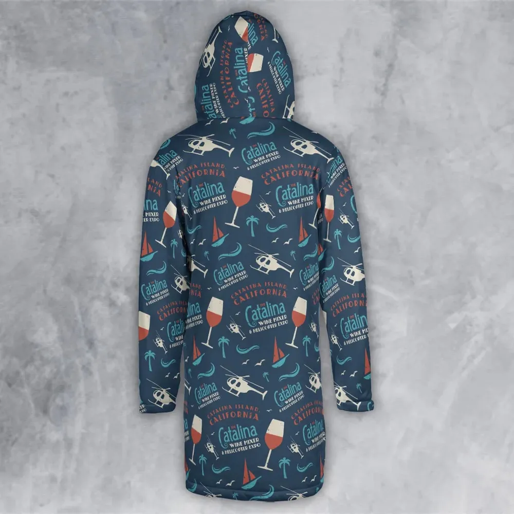 Catalina Wine Mixer Pattern Hooded Cloak Coat - 3