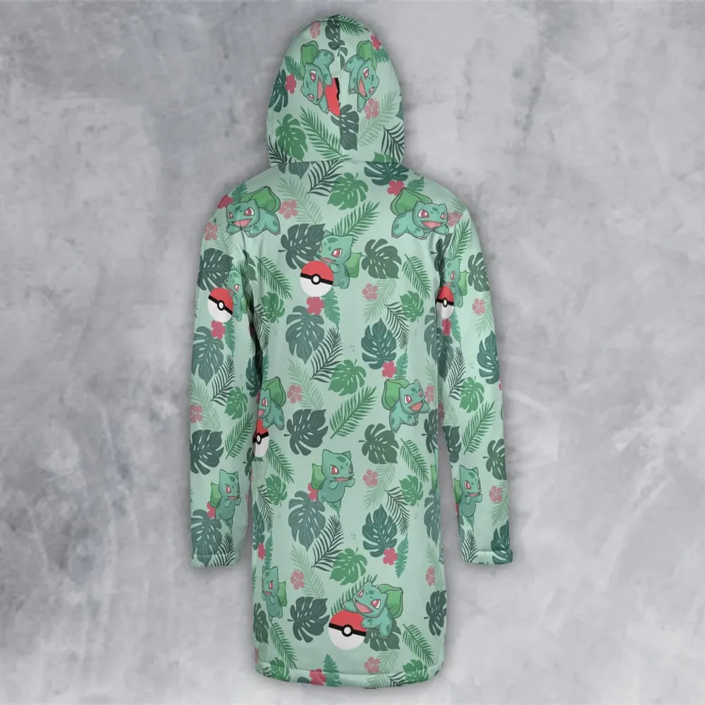 Bulbasaur Pokemon Pattern Hooded Cloak Coat - 3