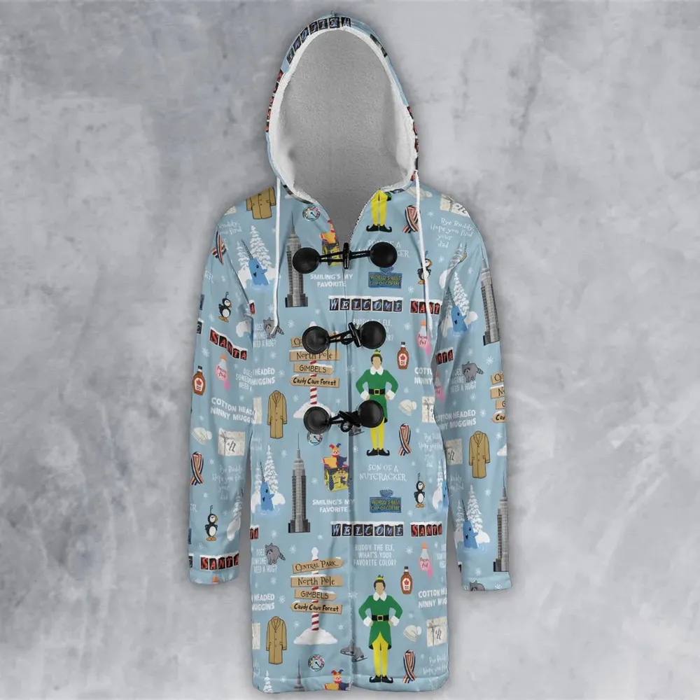 Buddy the ELF Quotes Christmas Hooded Cloak Coat - 2