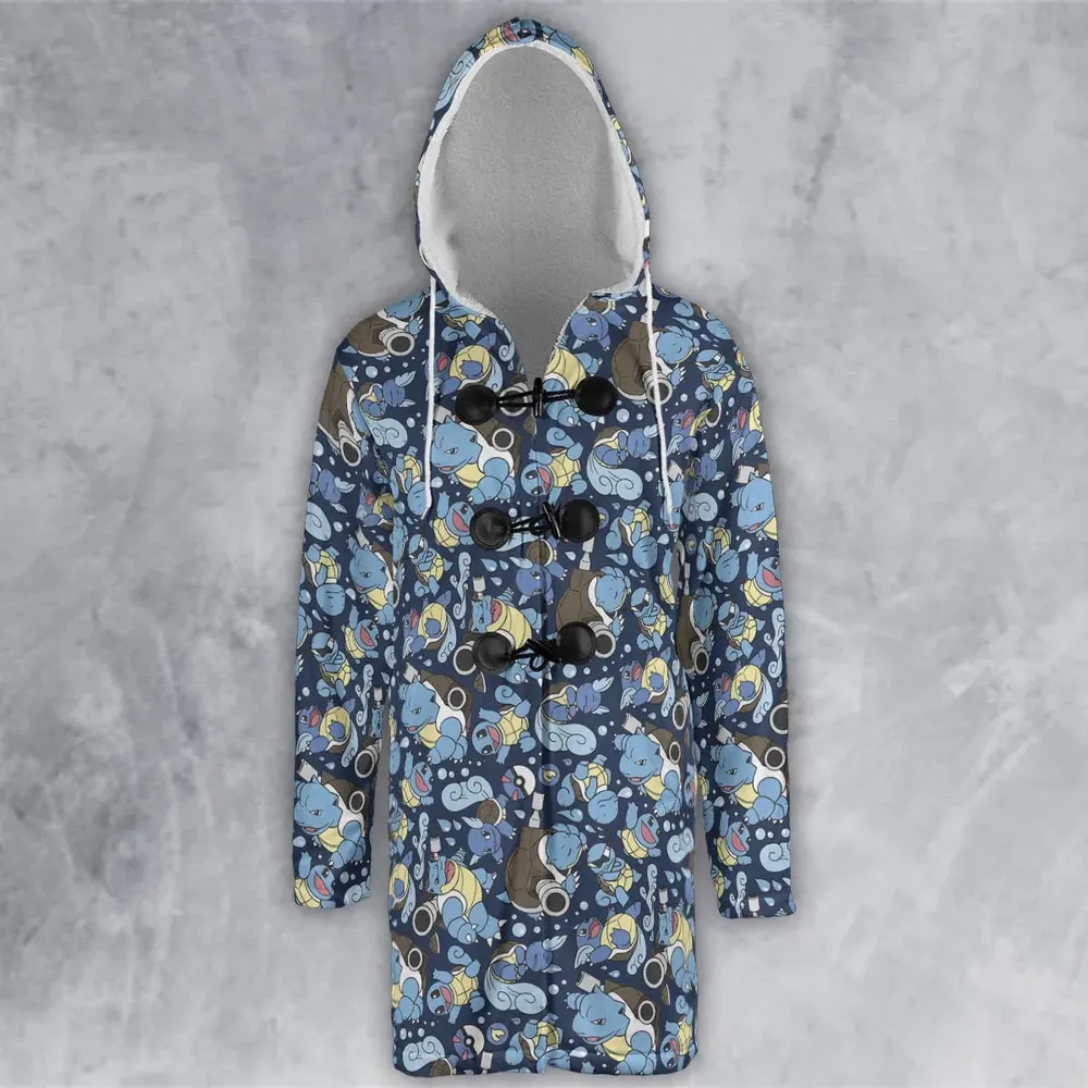 Blastoise Wartortle Squirtle Pokemon Pattern Hooded Cloak Coat - 2