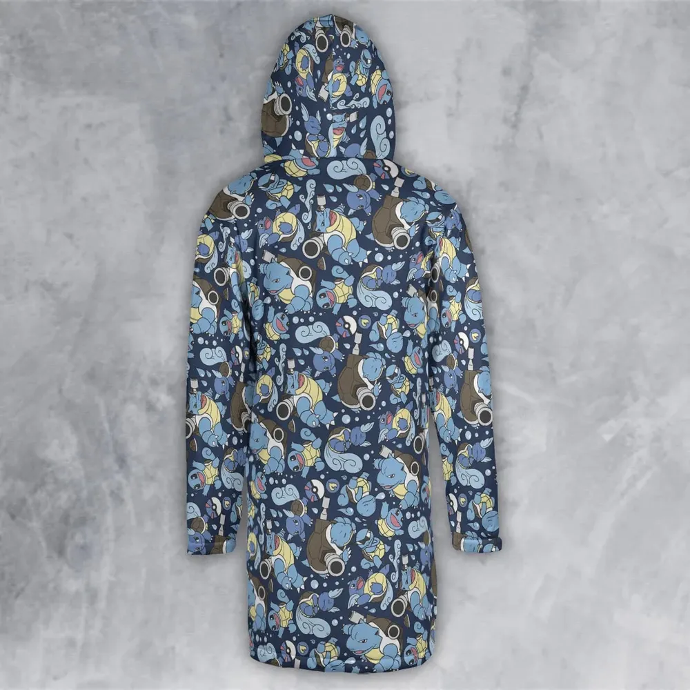 Blastoise Wartortle Squirtle Pokemon Pattern Hooded Cloak Coat - 3