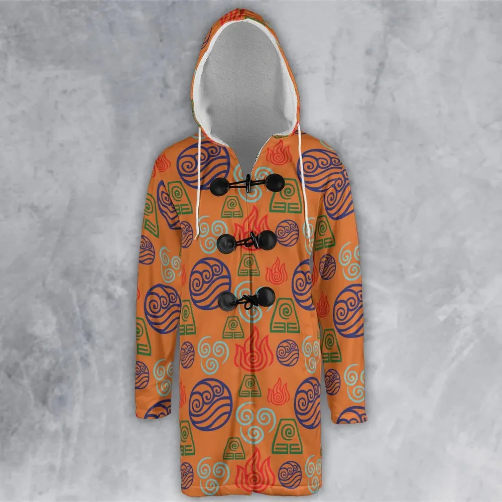 Bending Elements Avatar Button Up Hooded Cloak Coat - 2