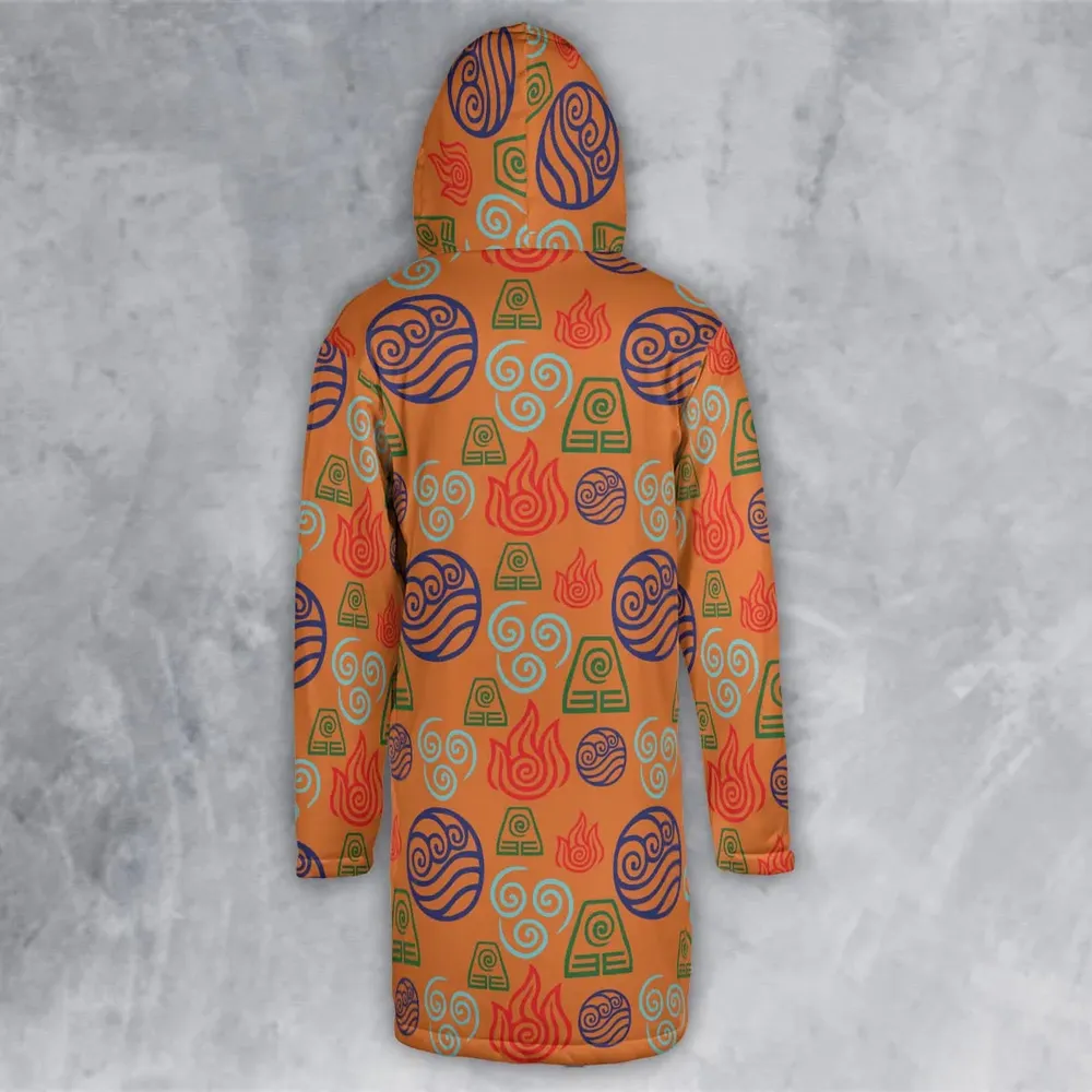 Bending Elements Avatar Button Up Hooded Cloak Coat - 3
