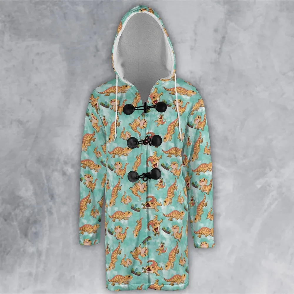 Bearded Dragon Pattern Hooded Cloak Coat - 2