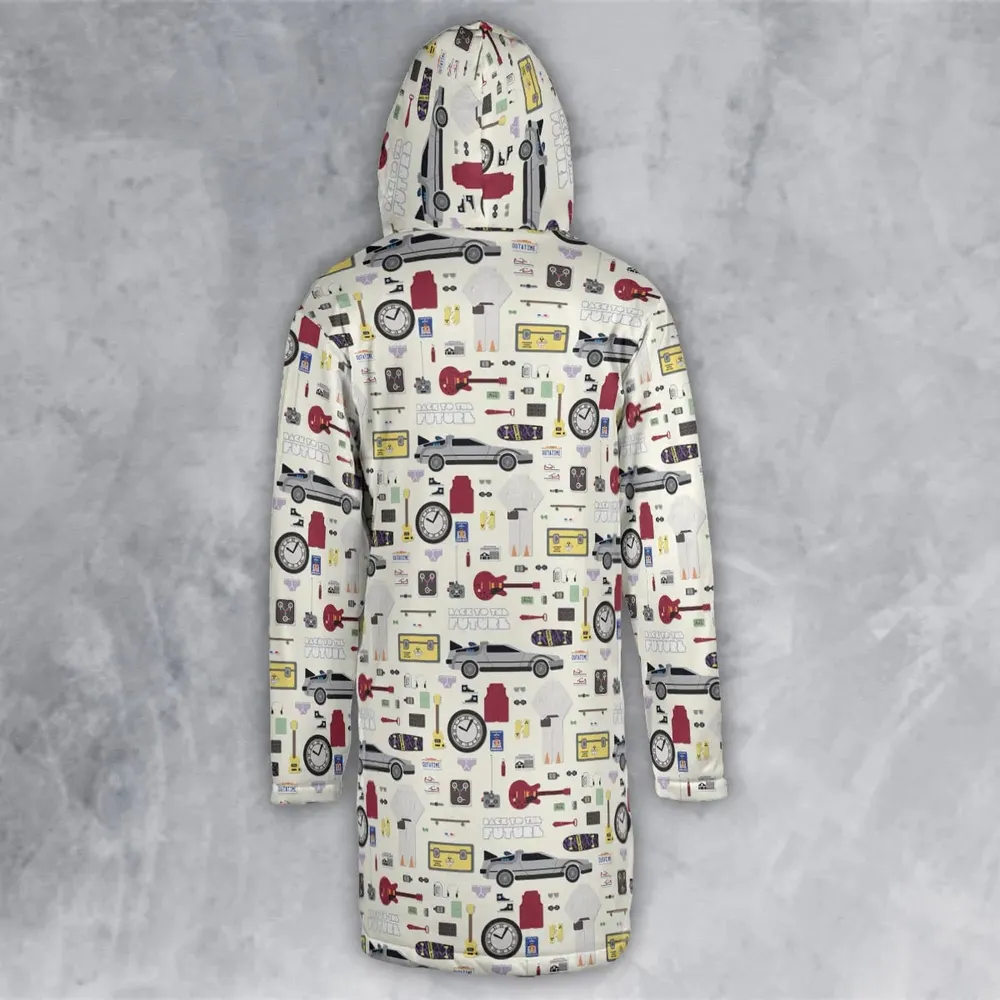 Back to the Future Pattern Hooded Cloak Coat - 3
