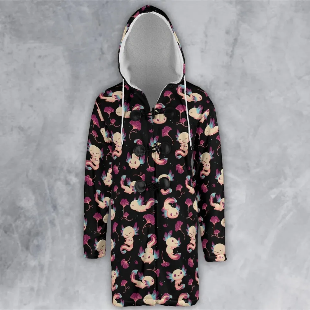 Axolotl Wonders Cute Salamanders Pattern Hooded Cloak Coat - 2