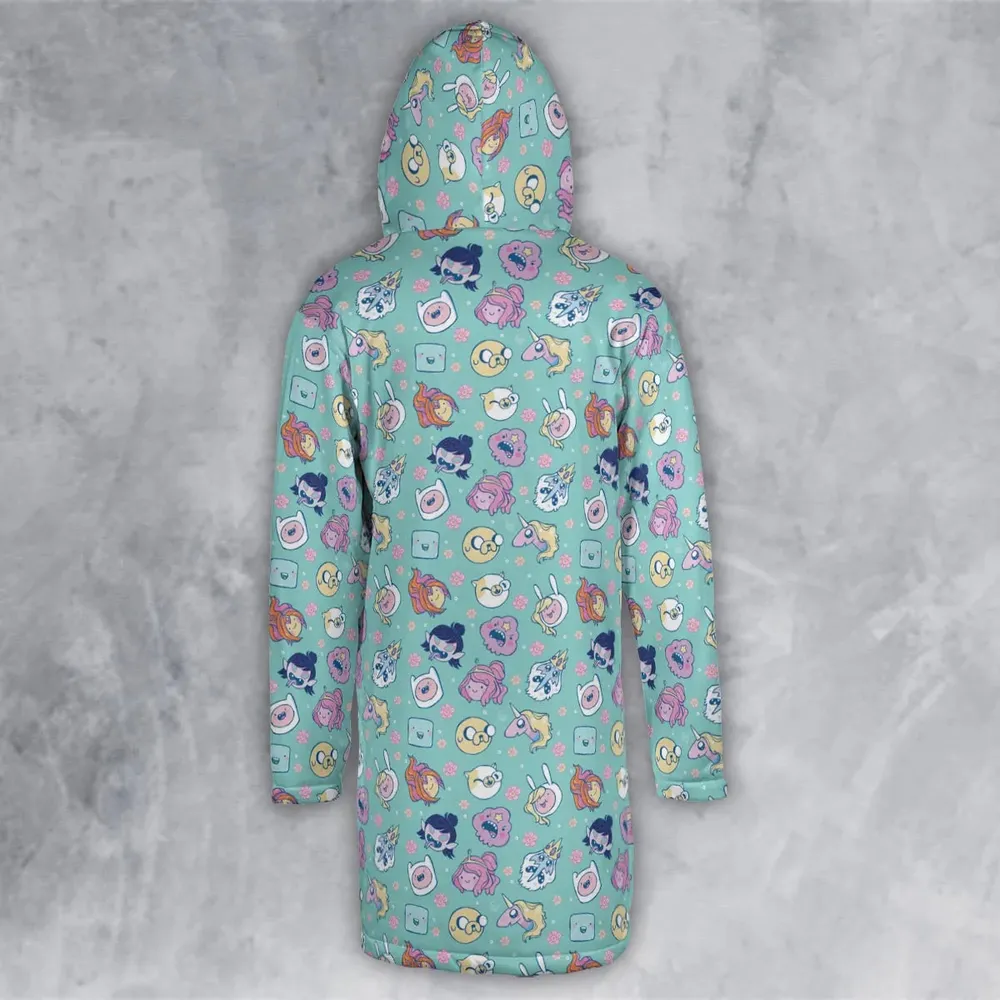 Adventure Time Floral Pattern Hooded Cloak Coat - 3