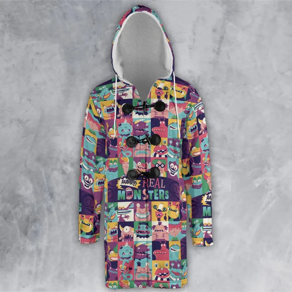 Aaahh!!! Real Monsters Characters Pattern Hooded Cloak Coat - 2