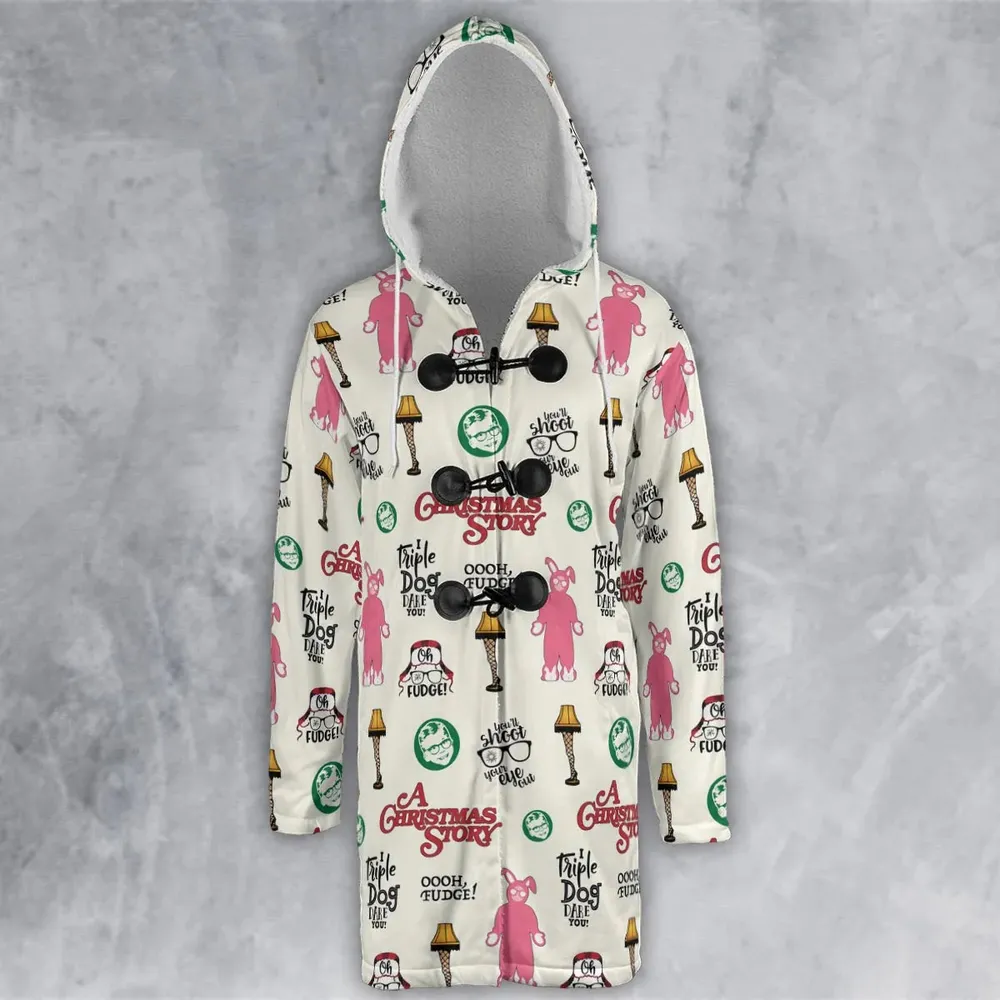 A Christmas Story Pattern Hooded Cloak Coat - 2