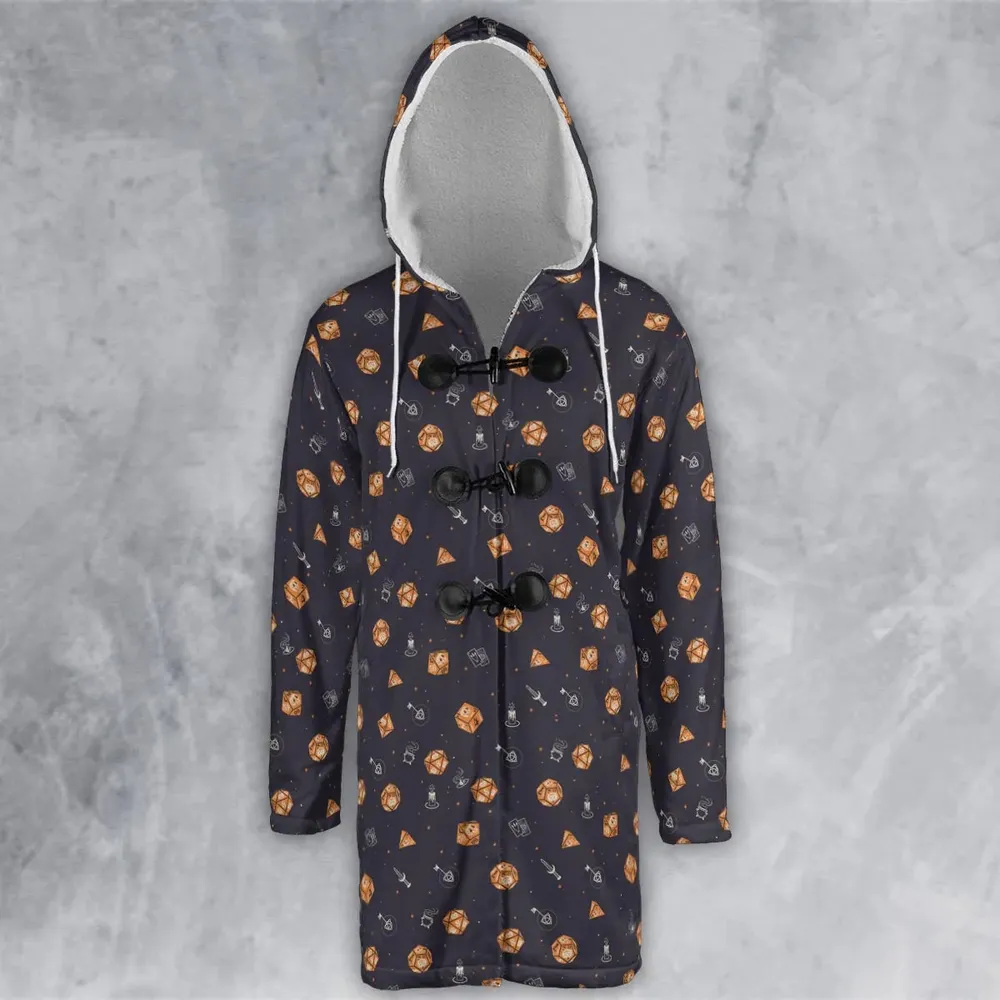 Halloween Dices Pattern Hooded Cloak Coat - 2