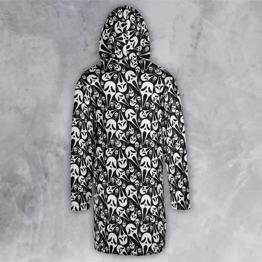 Ghostface Horror Movie Pattern Halloween Hooded Cloak Coat - 3