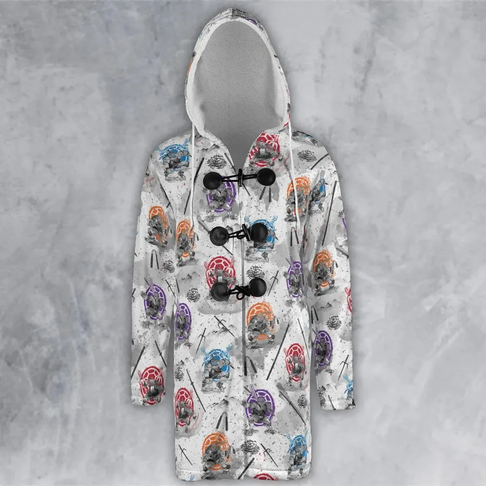 TMNT Characters Sumi-E Pattern Hooded Cloak Coat - 2