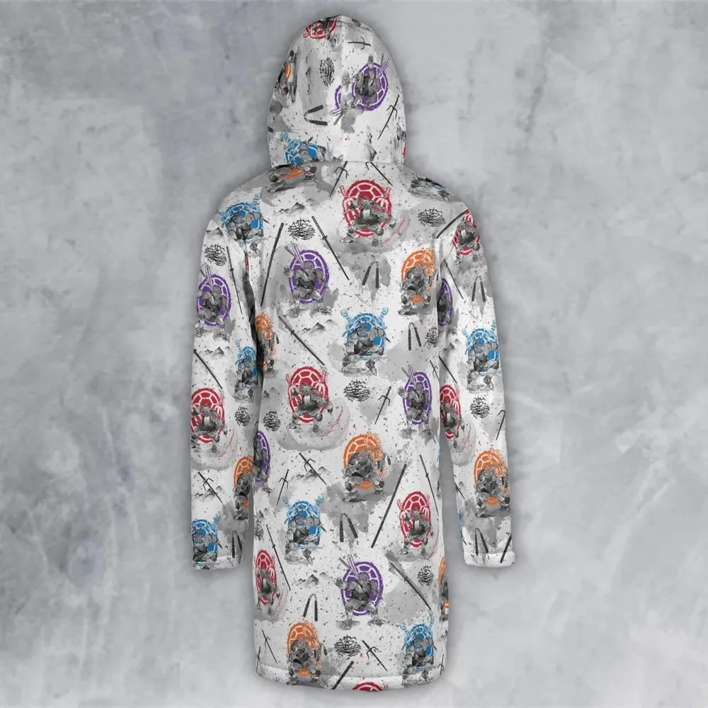 TMNT Characters Sumi-E Pattern Hooded Cloak Coat - 3