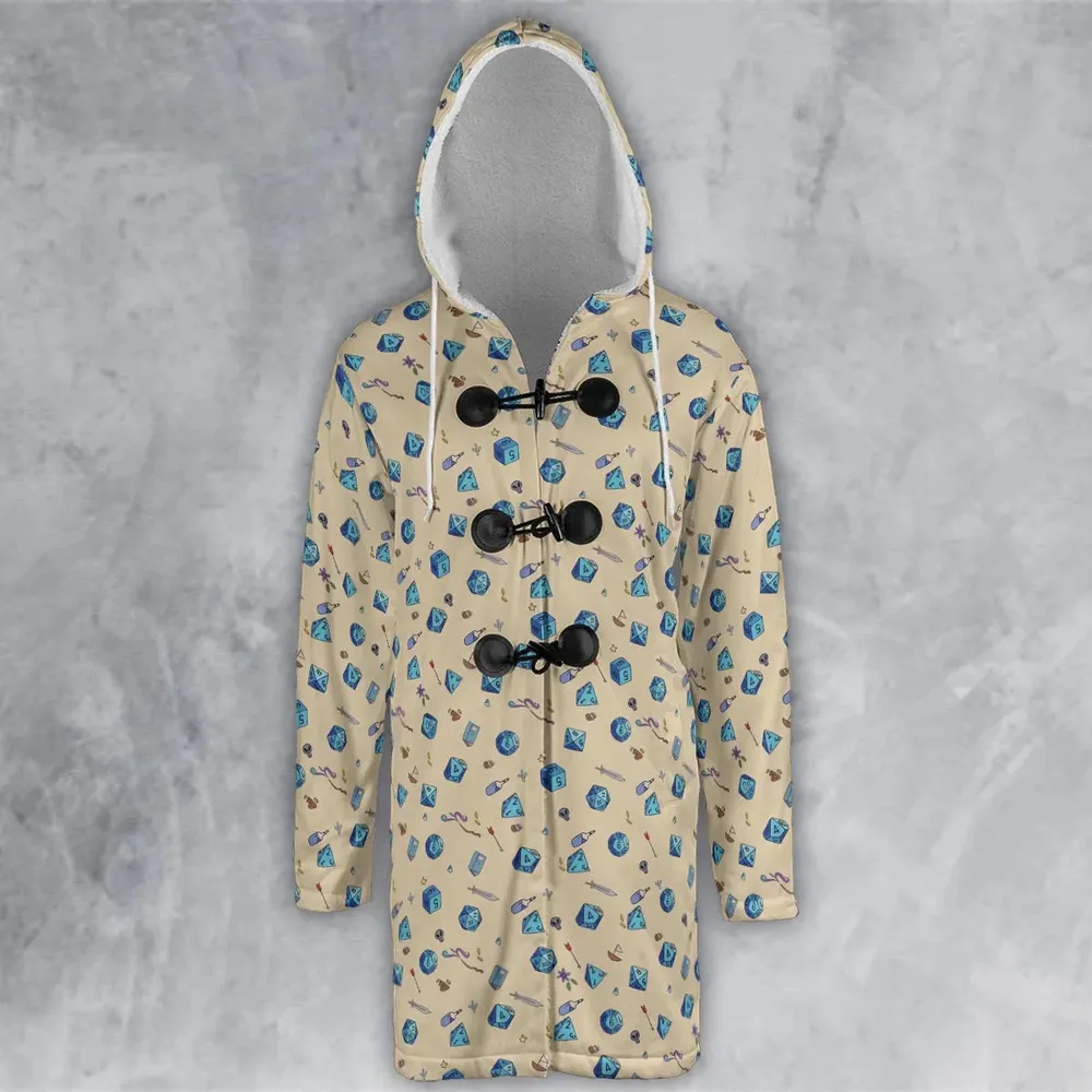 RPG DND Dices Pattern Hooded Cloak Coat - 2