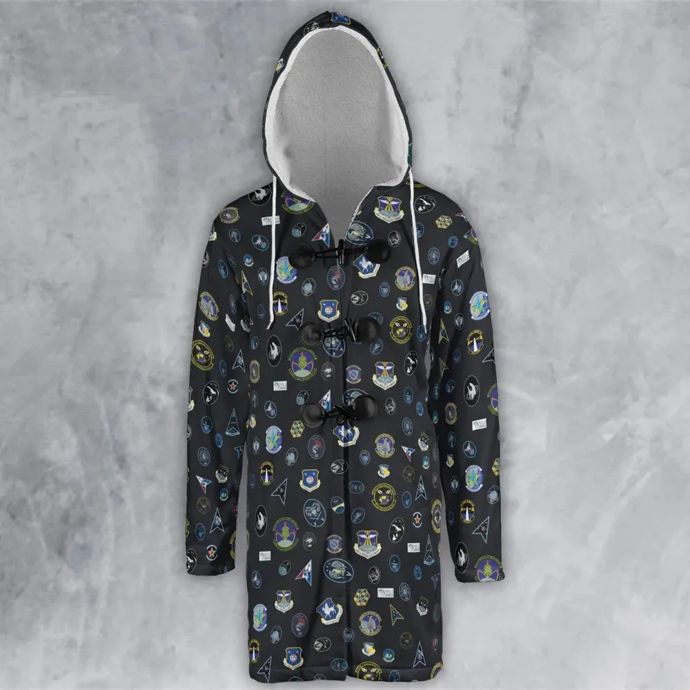 Space Force Squadron Pattern Hooded Cloak Coat - 2