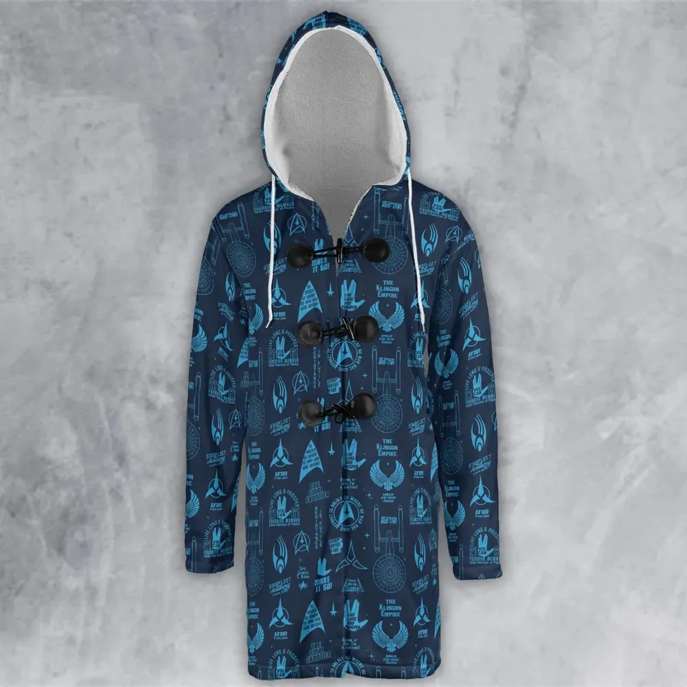Trekkie Star Trek Pattern Hooded Cloak Coat - 2