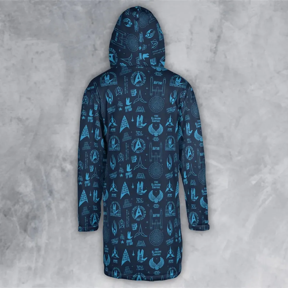 Trekkie Star Trek Pattern Hooded Cloak Coat - 3