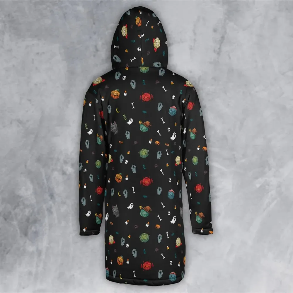 Halloween DND Dices Pattern Hooded Cloak Coat - 3